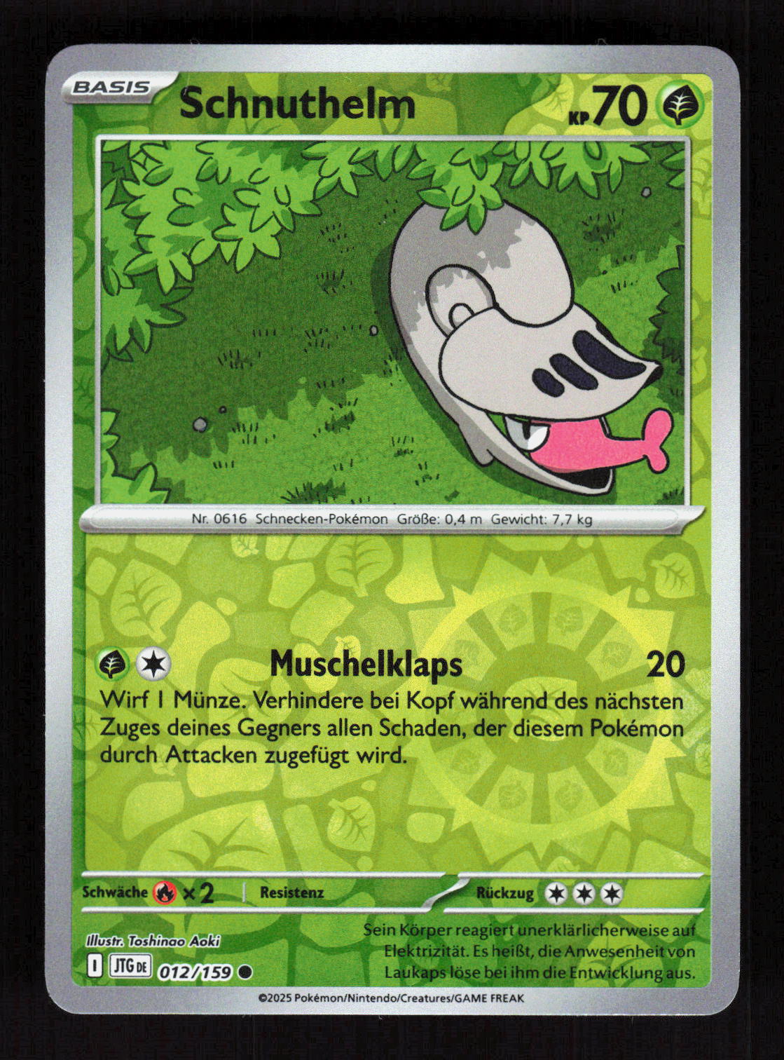 Pokémon Schnuthelm 012/159 – Reisegefährten (DE) Common Reverse Holo – Vorderseite
