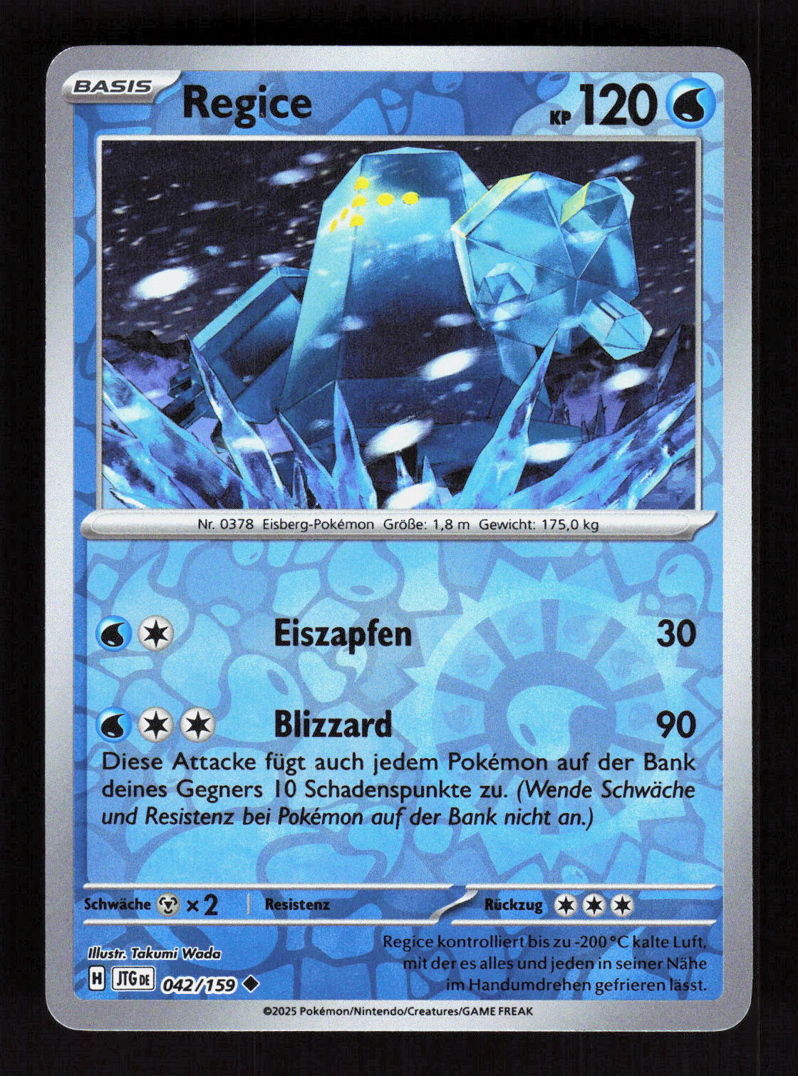 Pokémon Regice 042/159 – Reisegefährten (DE) Reverse Holo – Vorderseite