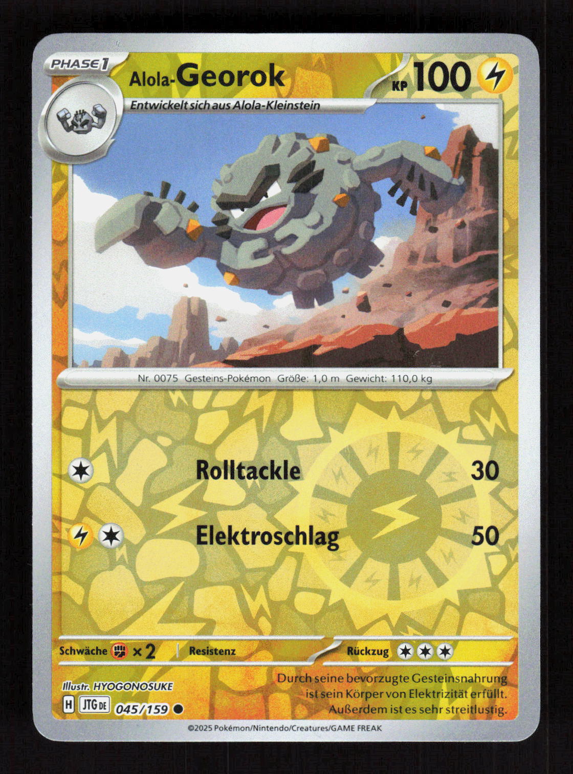 Pokémon Alola-Georok 045/159 – Reisegefährten (DE) Common Reverse Holo – Vorderseite