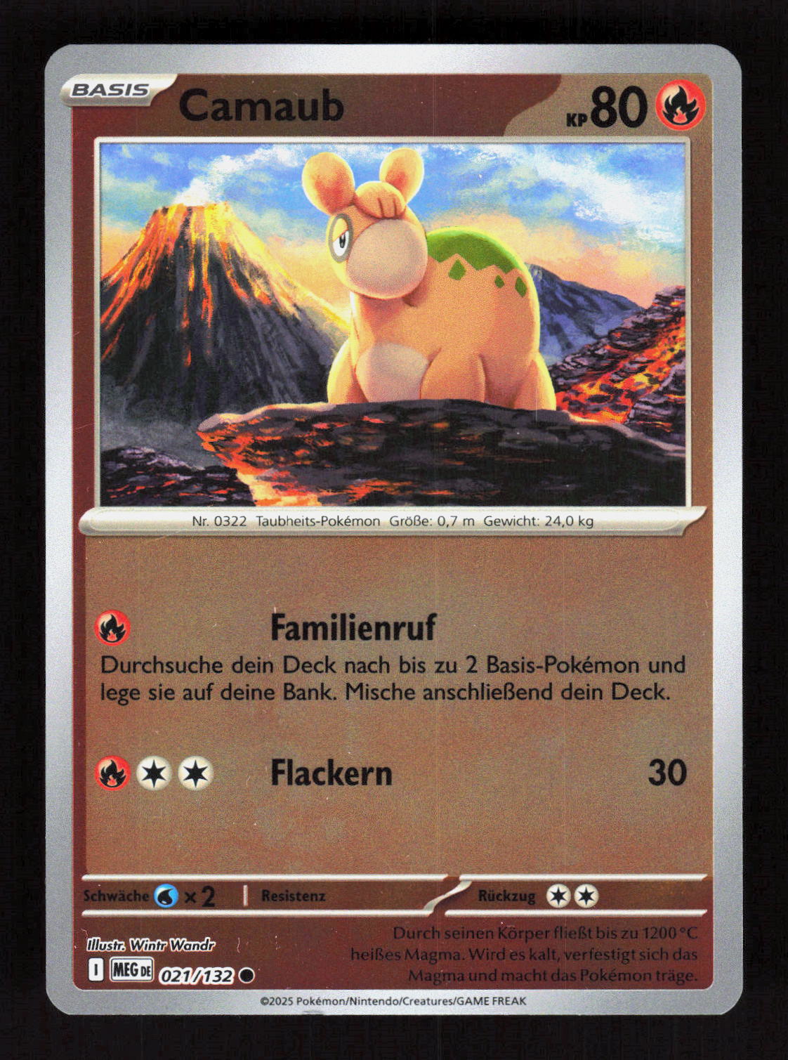 Pokémon Camaub 021/132 – Mega-Entwicklung (DE) Common Reverse Holo – Vorderseite