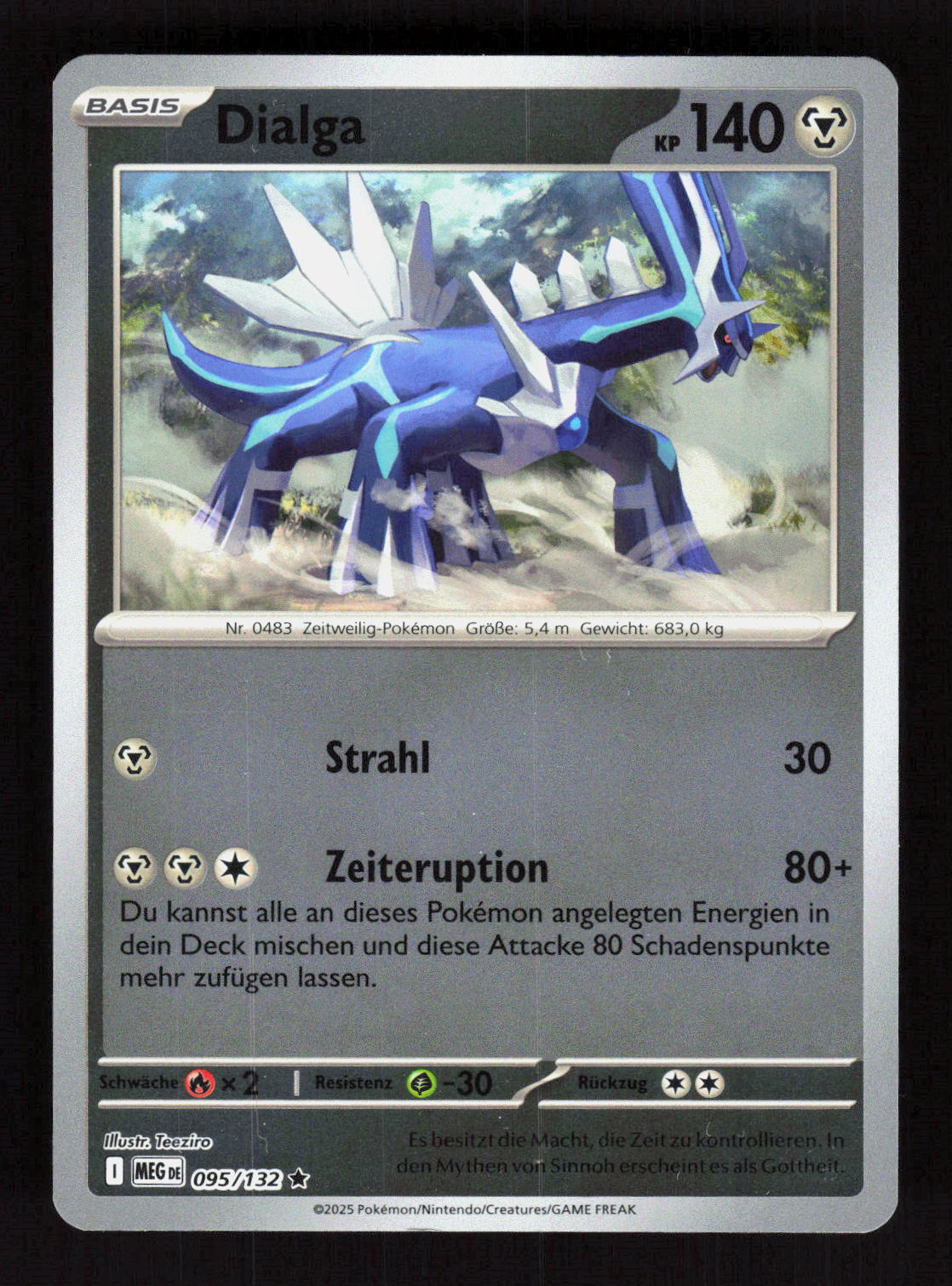 Pokémon Dialga 095/132 – Mega-Entwicklung (DE) Rare Reverse Holo – Vorderseite