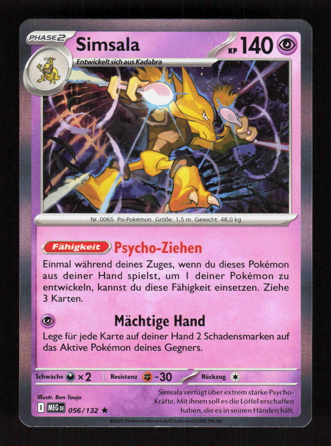 Pokémon Simsala 056/132 – Mega-Entwicklung (DE) Rare Holo – Vorderseite