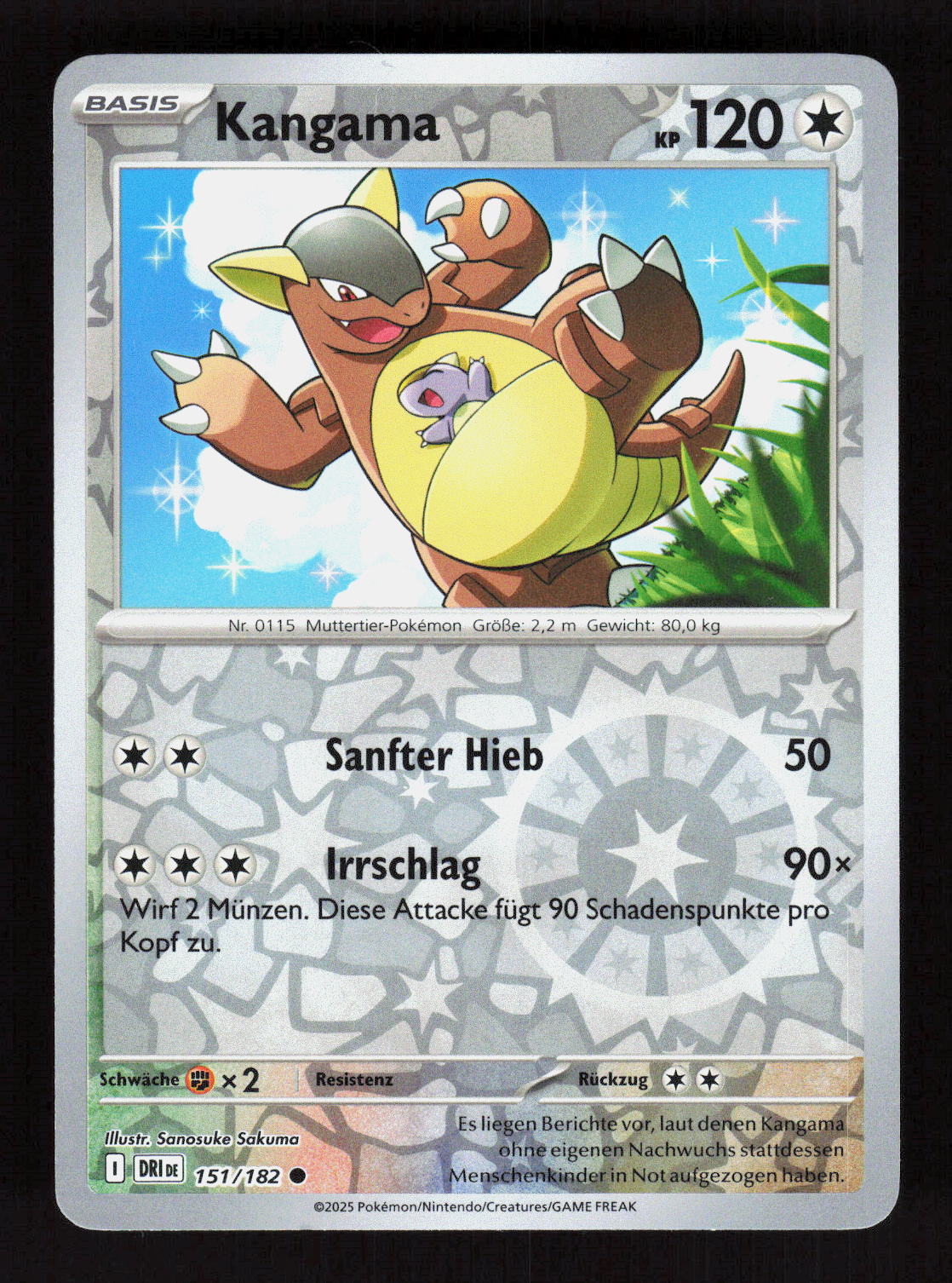Pokémon Kangama 151/182 – Ewige Rivalen (DE) Common Reverse Holo – Vorderseite
