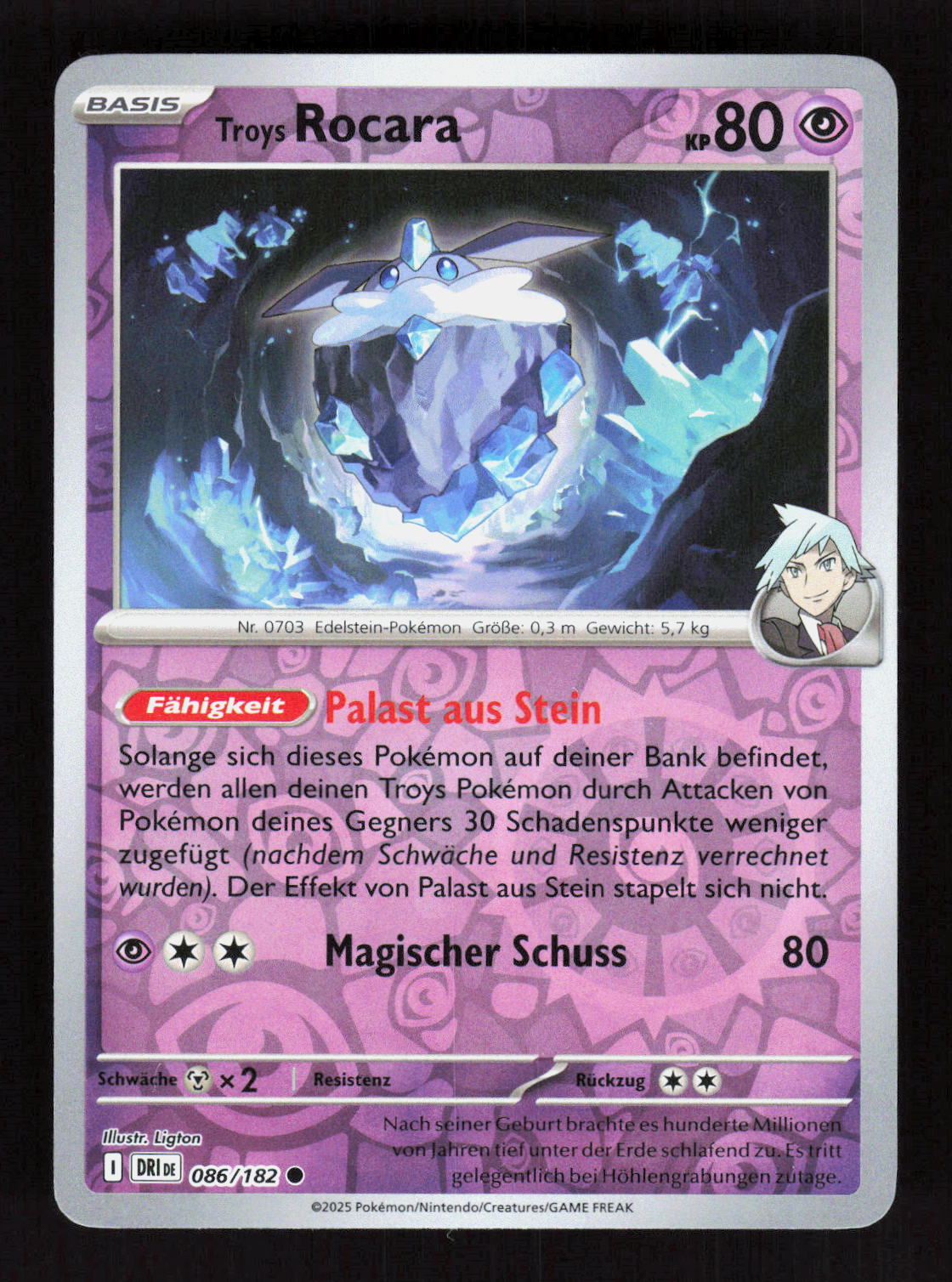 Pokémon Troys Rocara 086/182 – Ewige Rivalen (DE) Common Reverse Holo – Vorderseite