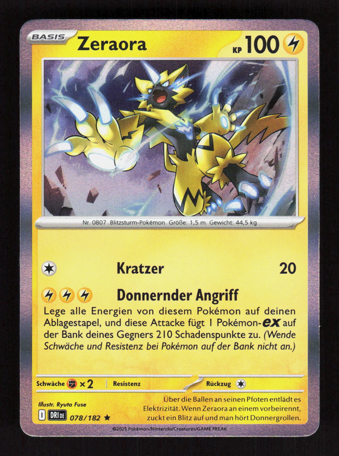 Pokémon Zeraora 078/182 – Ewige Rivalen (DE) Rare Holo – Vorderseite