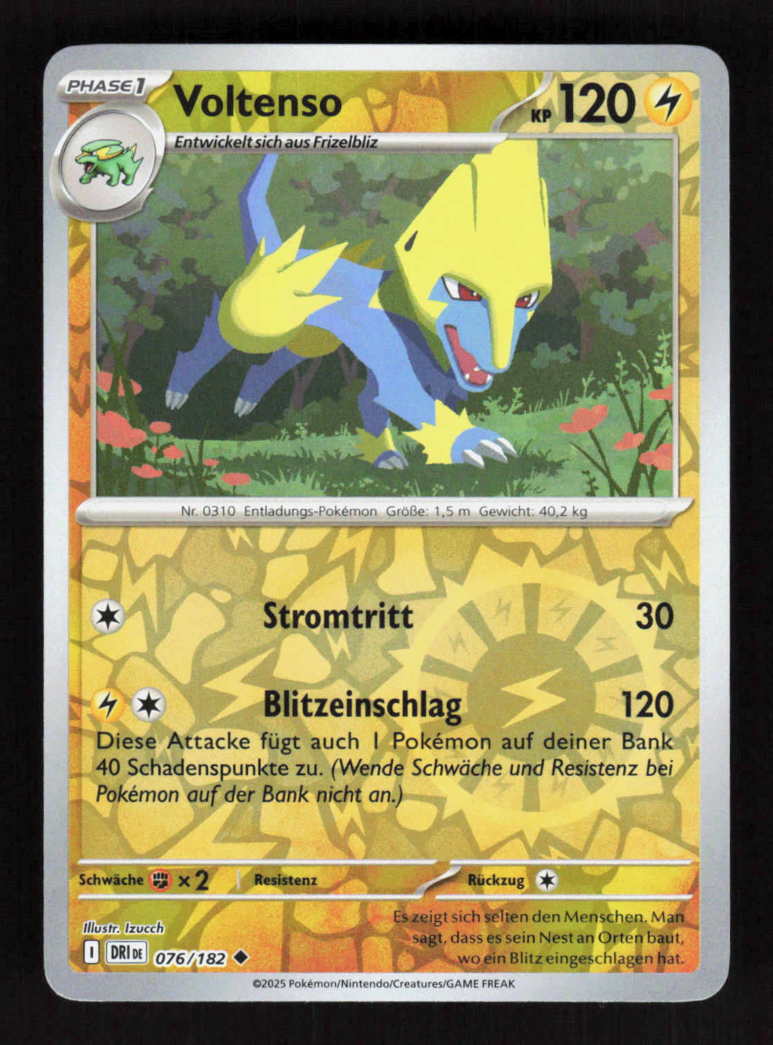 Pokémon Voltenso 076/182 – Ewige Rivalen (DE) Reverse Holo – Vorderseite