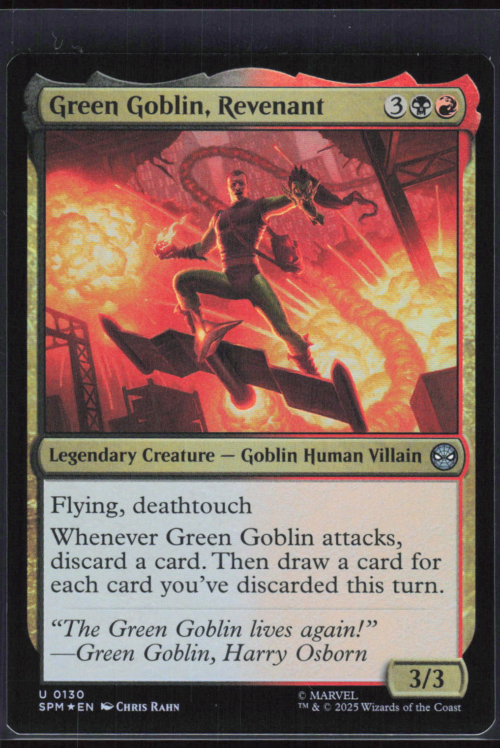 Magic: The Gathering Green Goblin, Revenant 0130 – Marvel's Spider-Man (EN) Foil – Vorderseite