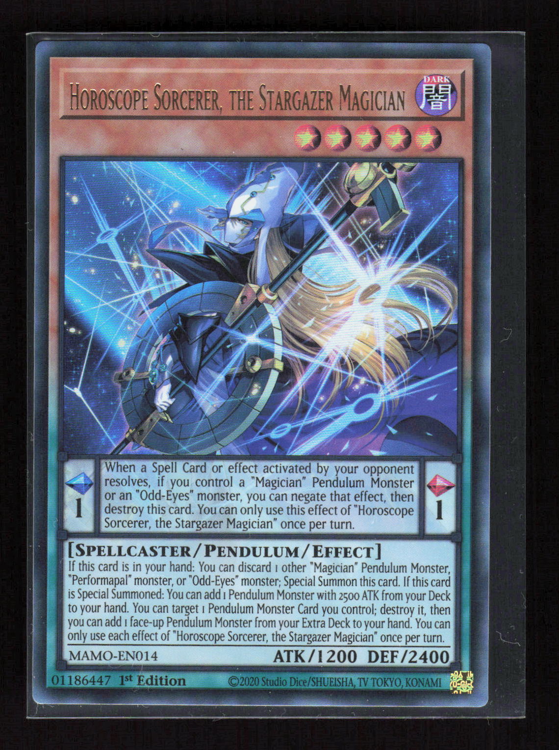Yu-Gi-Oh! Horoscope Sorcerer, the Stargazer Magician MAMO-EN014 – Magnificent – Vorderseite