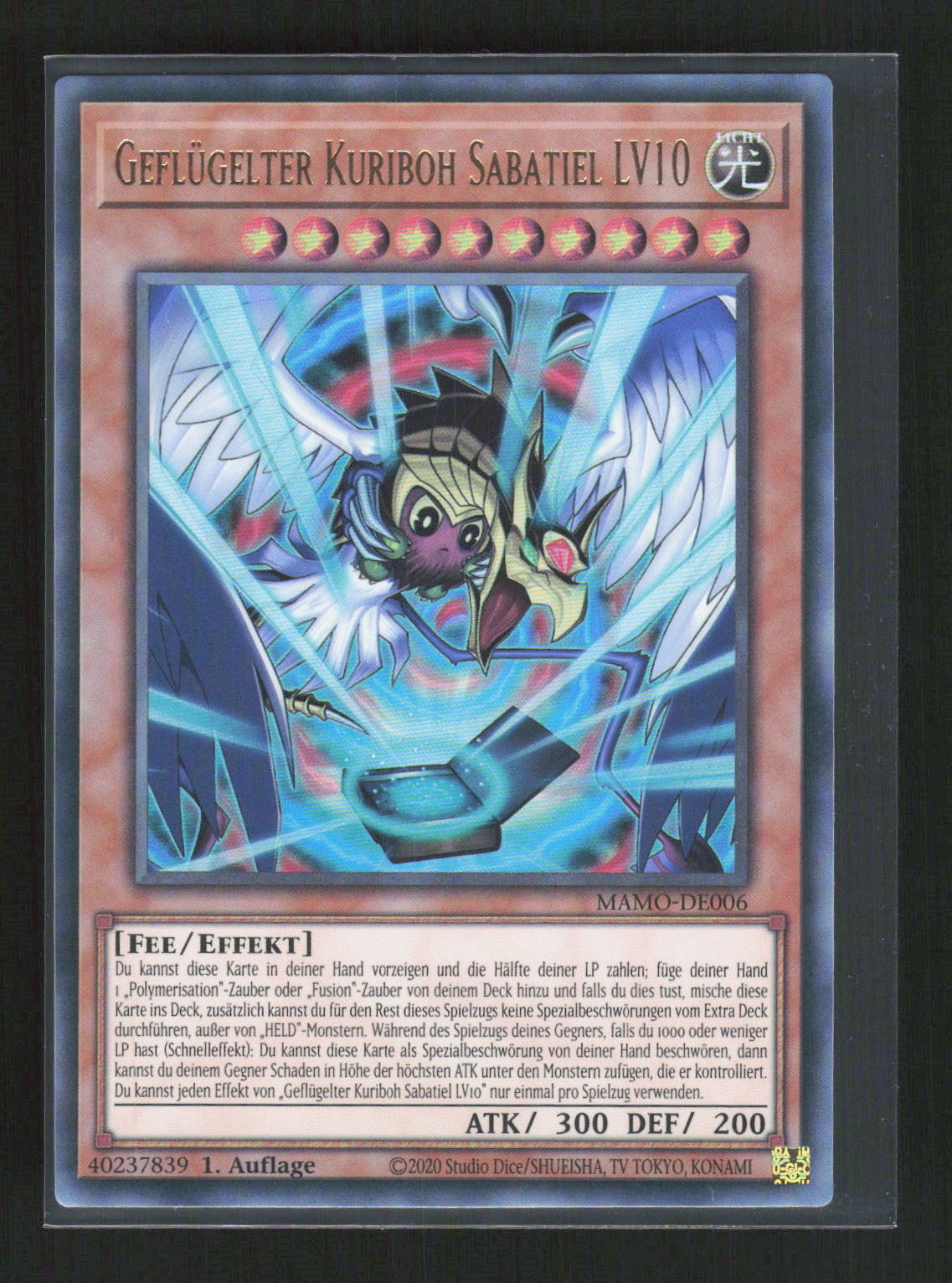 Yu-Gi-Oh! Geflügelter Kuriboh Sabatiel LV10 MAMO-DE006 – Magnificent Monsters – Vorderseite