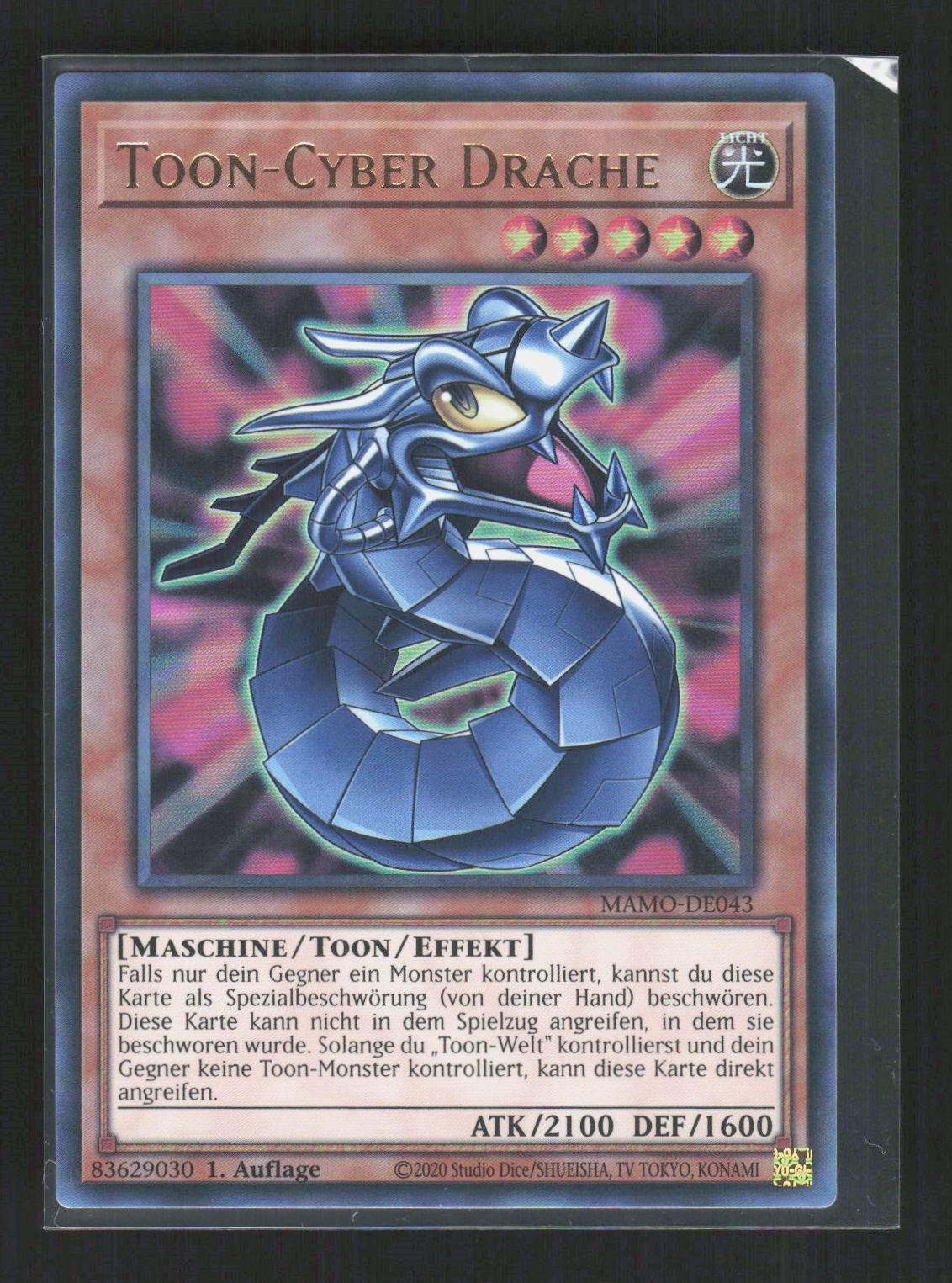 Yu-Gi-Oh! Toon-Cyber Drache MAMO-DE043 – Magnificent Monsters Ultra Rare (UR) – Vorderseite