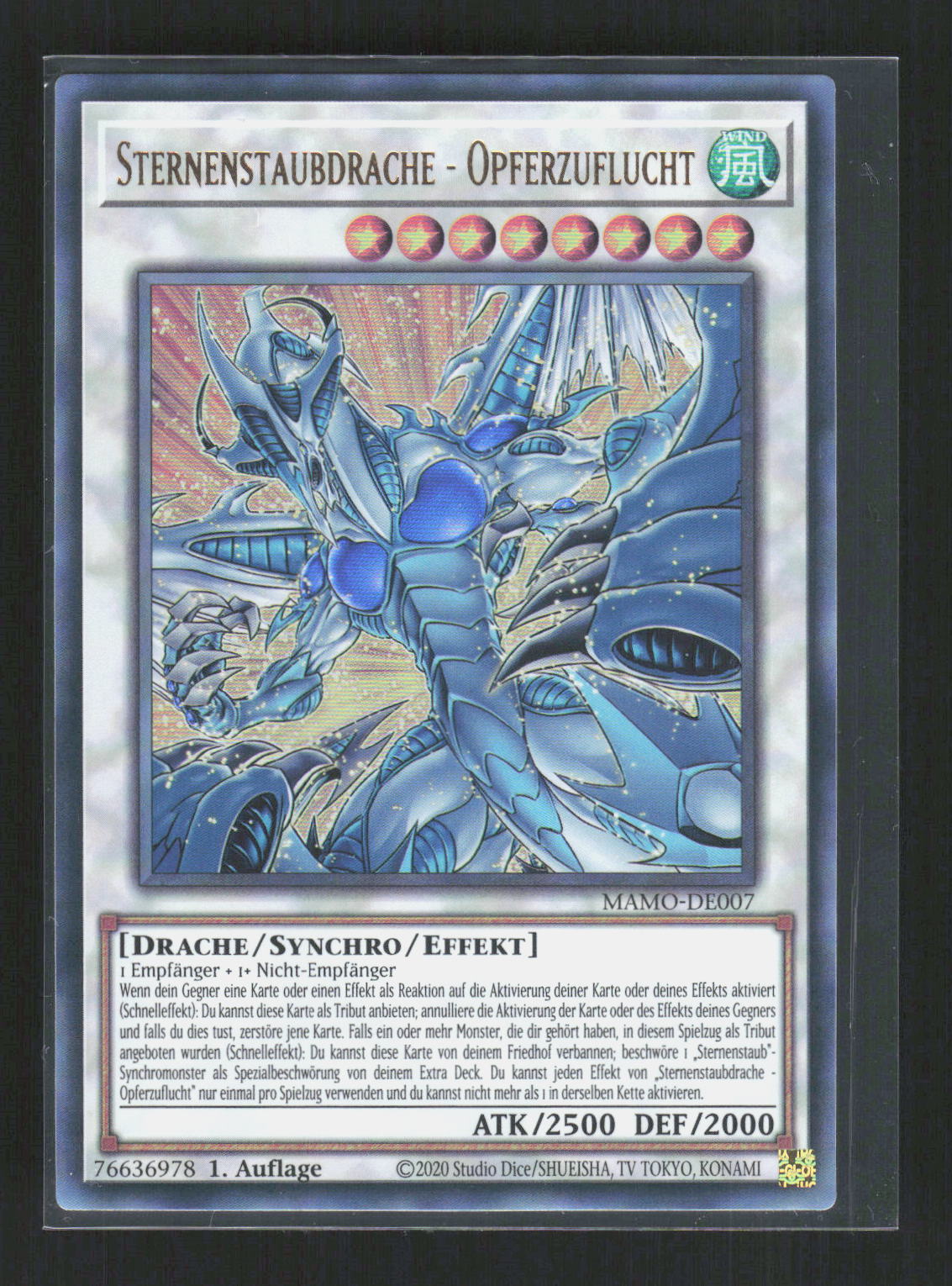 Yu-Gi-Oh! Sternenstaubdrache - Opferzuflucht MAMO-DE007 – Magnificent Monsters – Vorderseite