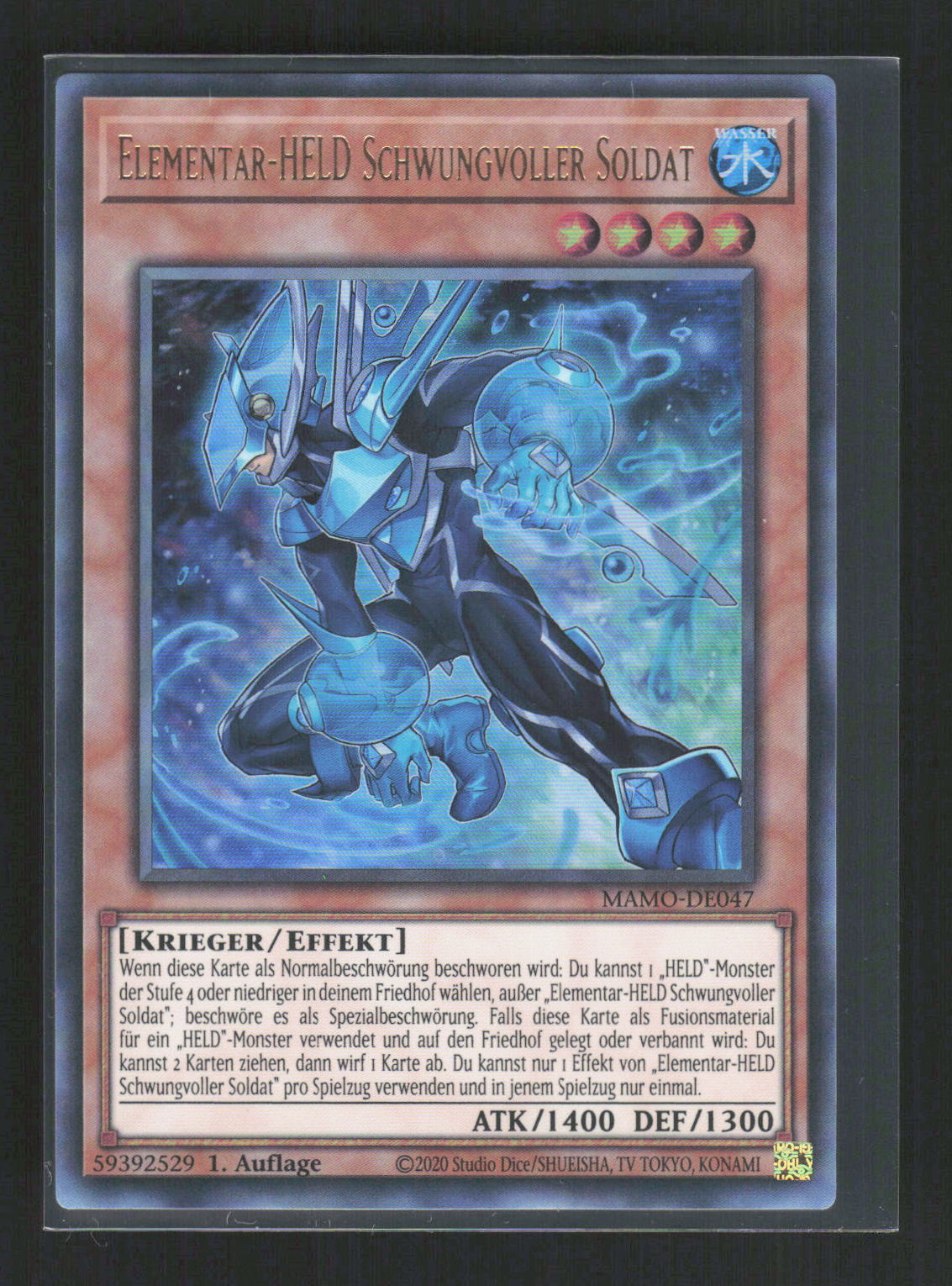 Yu-Gi-Oh! Elementar-HELD Schwungvoller Soldat MAMO-DE047 – Magnificent Monsters – Vorderseite