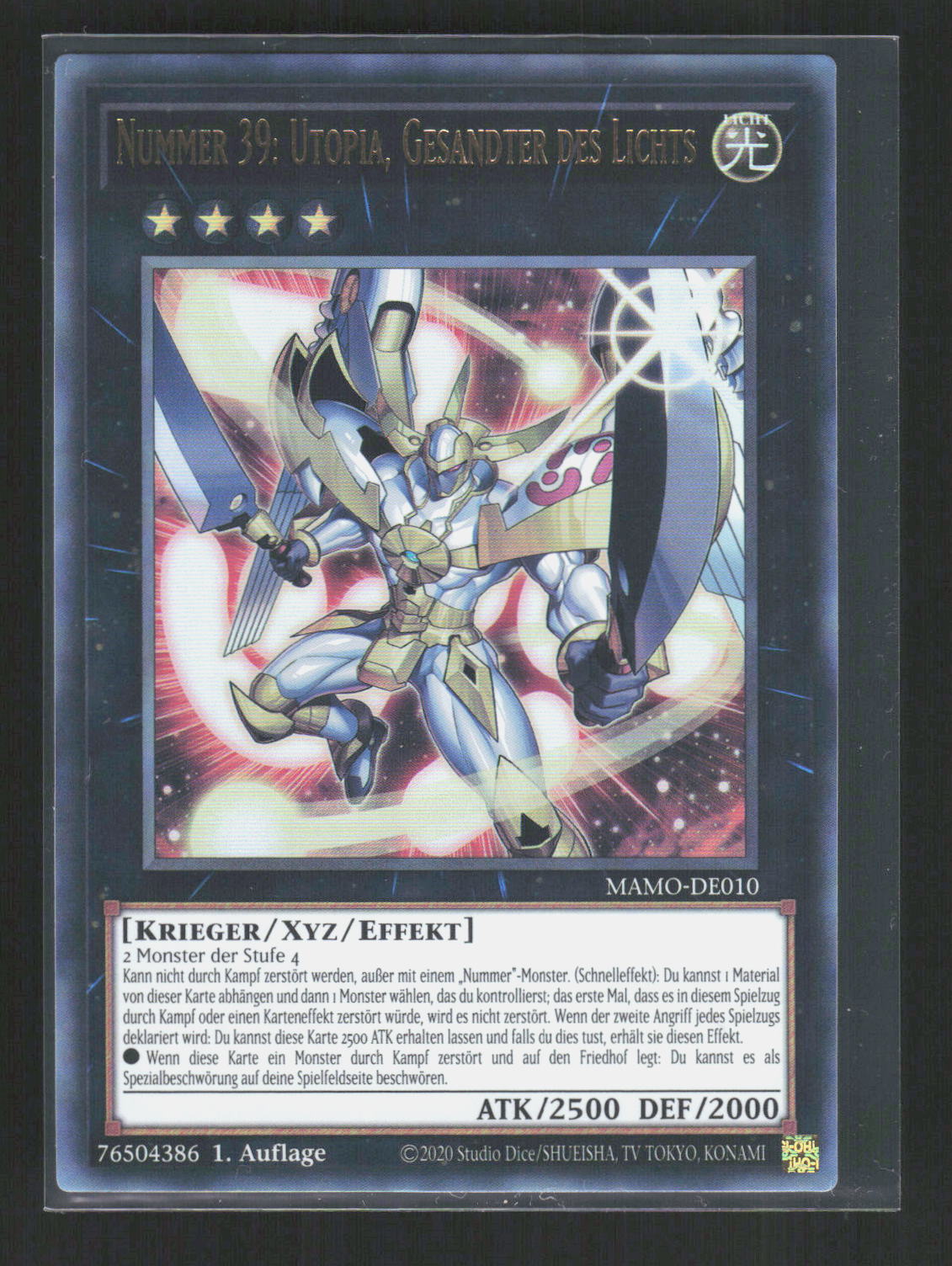 Yu-Gi-Oh! Nummer 39: Utopia, Gesandter des Lichts MAMO-DE010 – Magnificent – Vorderseite