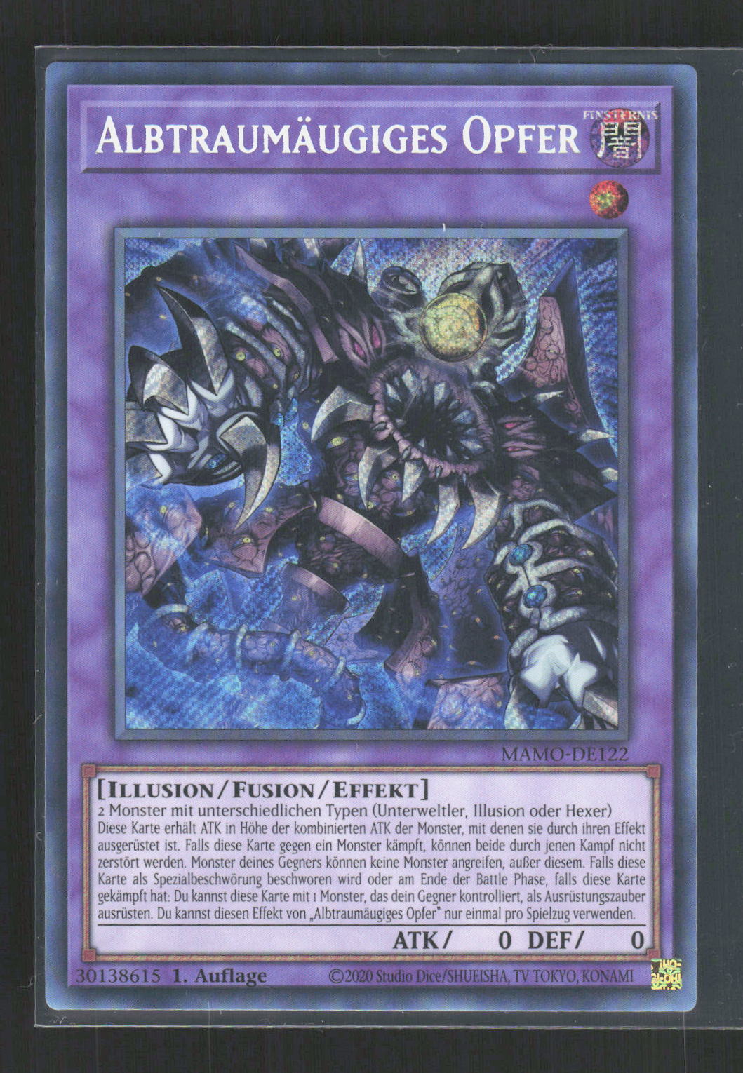 Yu-Gi-Oh! Albtraumäugiges Opfer MAMO-DE122 – Magnificent Monsters Secret Rare – Vorderseite