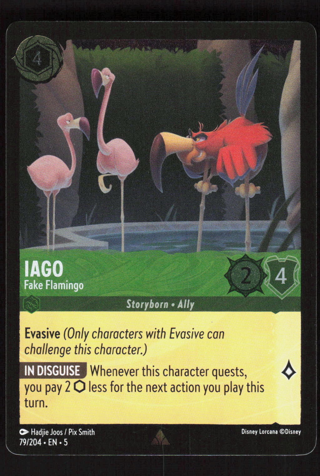 Disney Lorcana Iago – Fake Flamingo 79/204 – Shimmering Skies (EN) Rare (R) Foil – Vorderseite