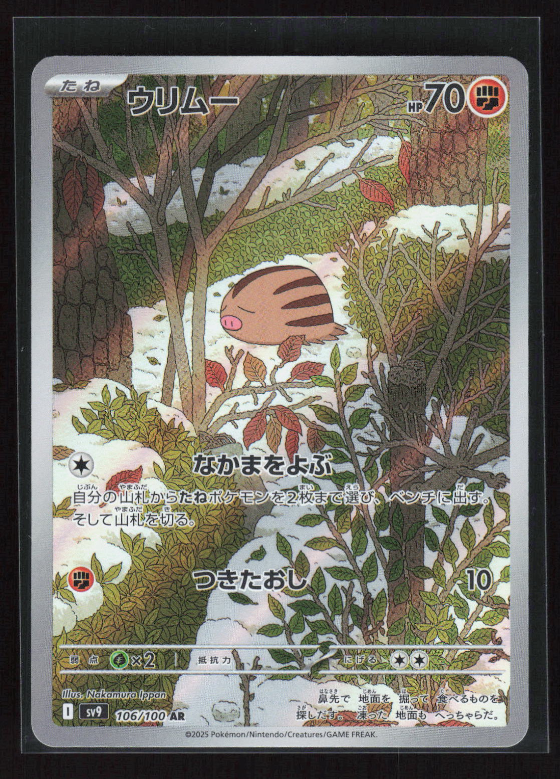 Pokémon Swinub 106/100 – Battle Partners (JP) Art Rare Holo – Vorderseite