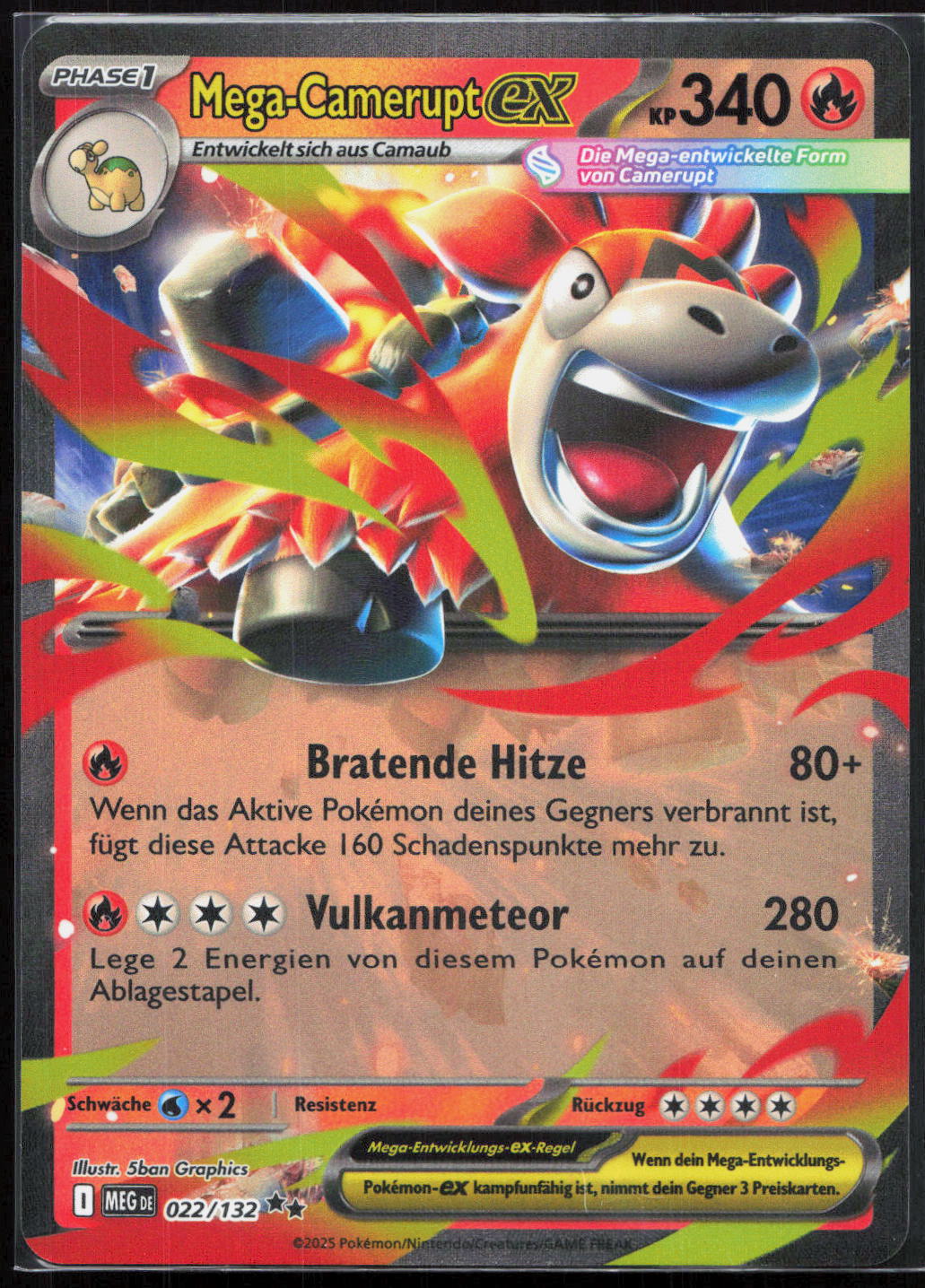 Pokemon TCG Mega-Camerupt-ex Mega-Entwicklung me 022 NM