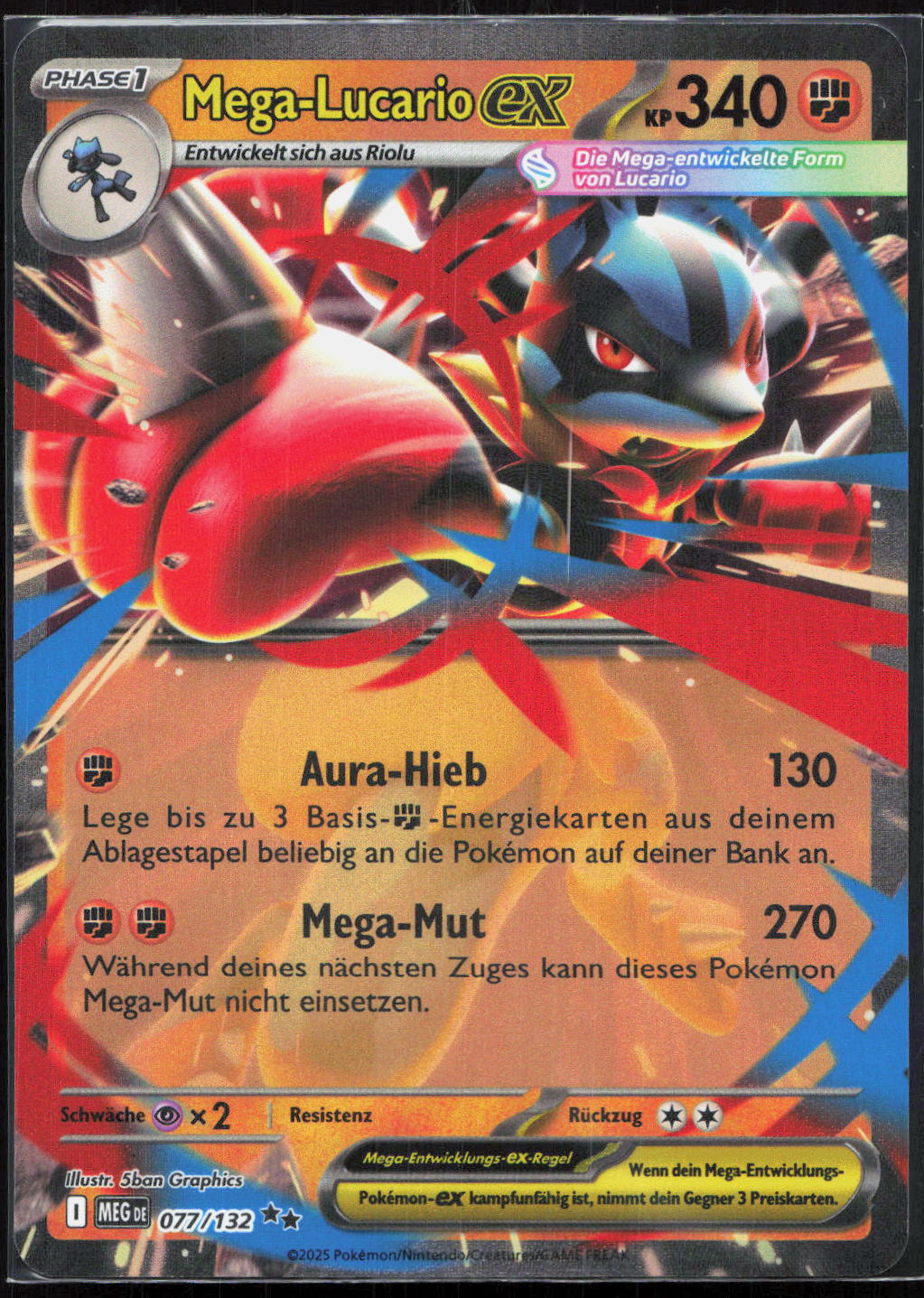 Pokemon TCG Mega-Lucario-ex Erhabene Helden me 113 NM