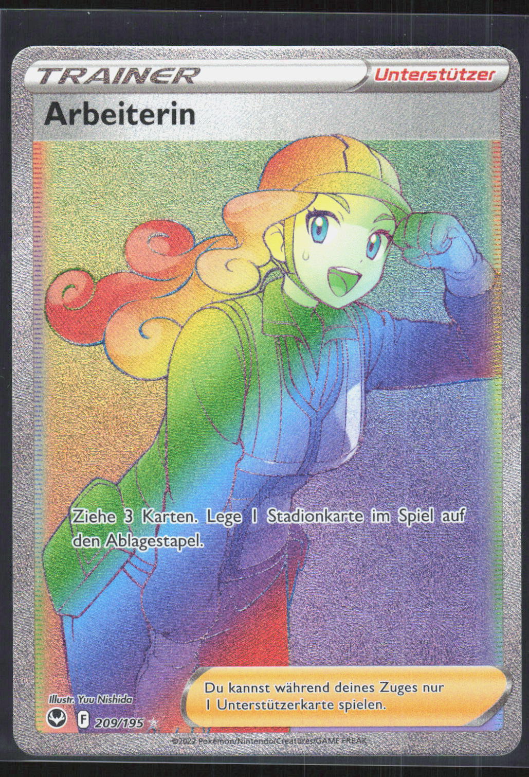 Pokemon TCG Arbeiterin Silberne Sturmwinde 209 NM Versteckt Selten