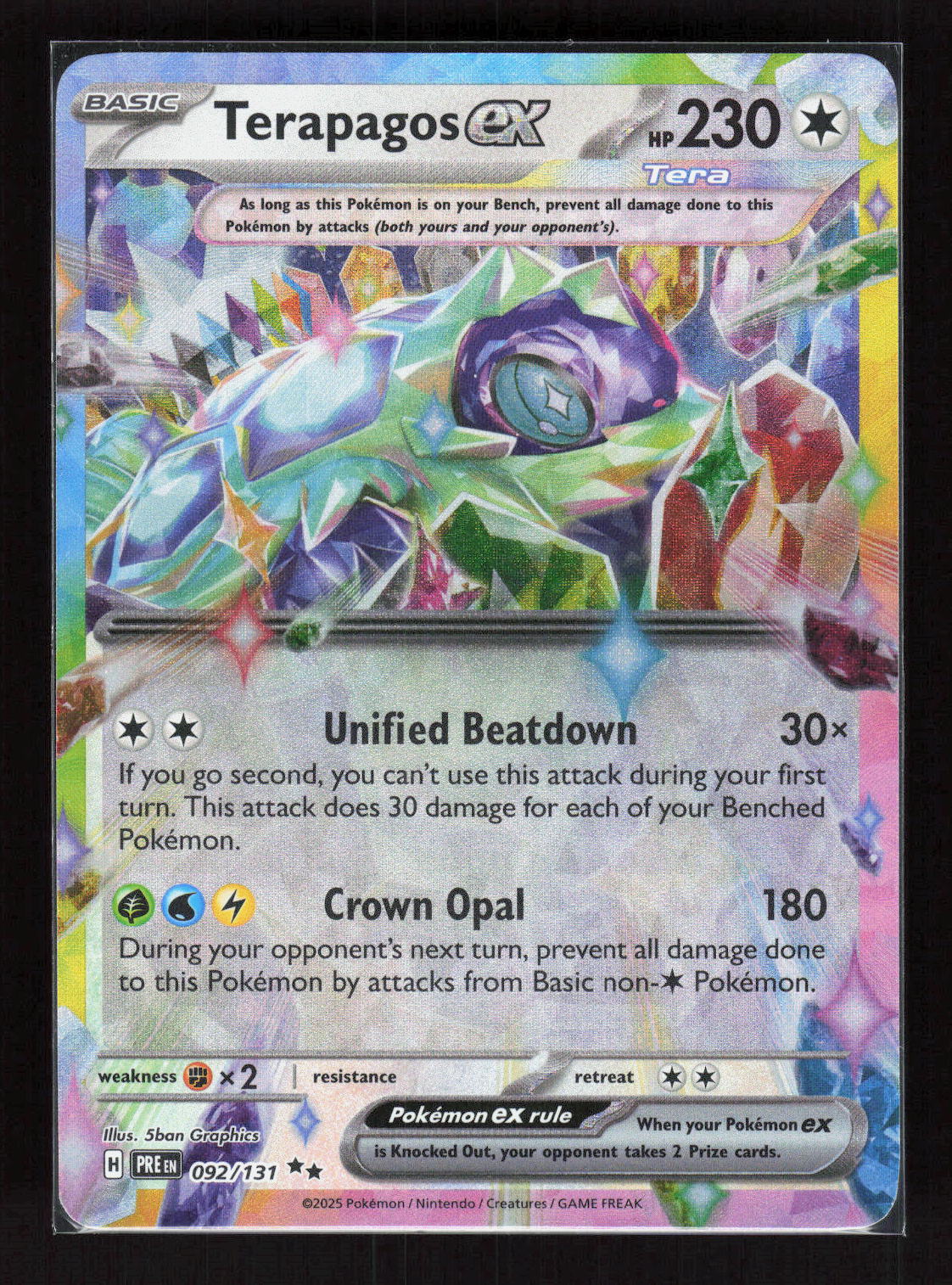 Pokémon Terapagos ex 092/131 – Prismatic Evolutions (EN) Double Rare Holo – Vorderseite