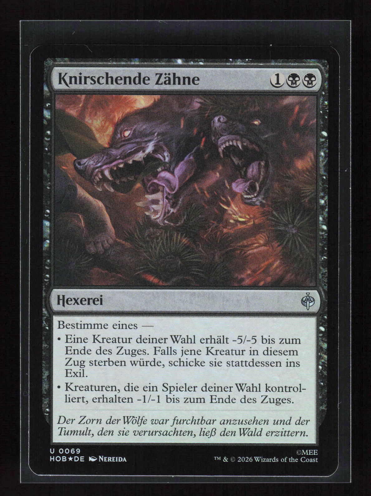 Magic: The Gathering Knirschende Zähne 0069 – The Hobbit (DE) Uncommon (U) Foil – Vorderseite