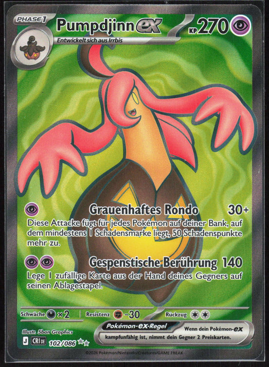 Pumpdjinn-ex Wachsendes Chaos 102 NM Ultra Selten Holo