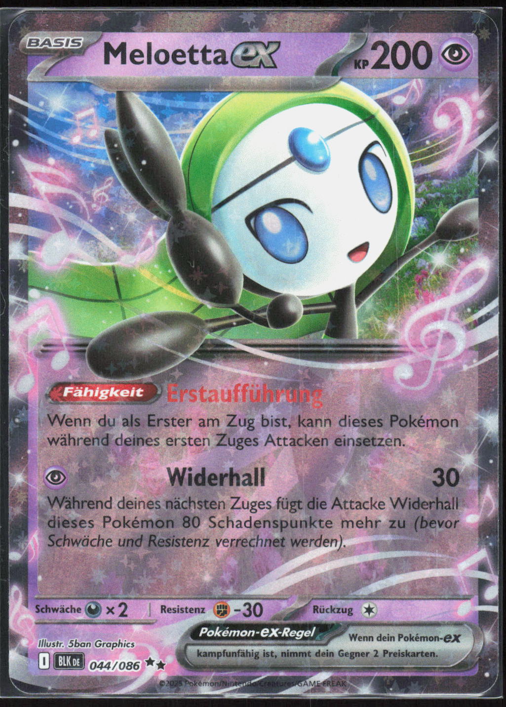 Pokemon TCG Meloetta-ex Schwarze Blitze 044 NM Doppelselten