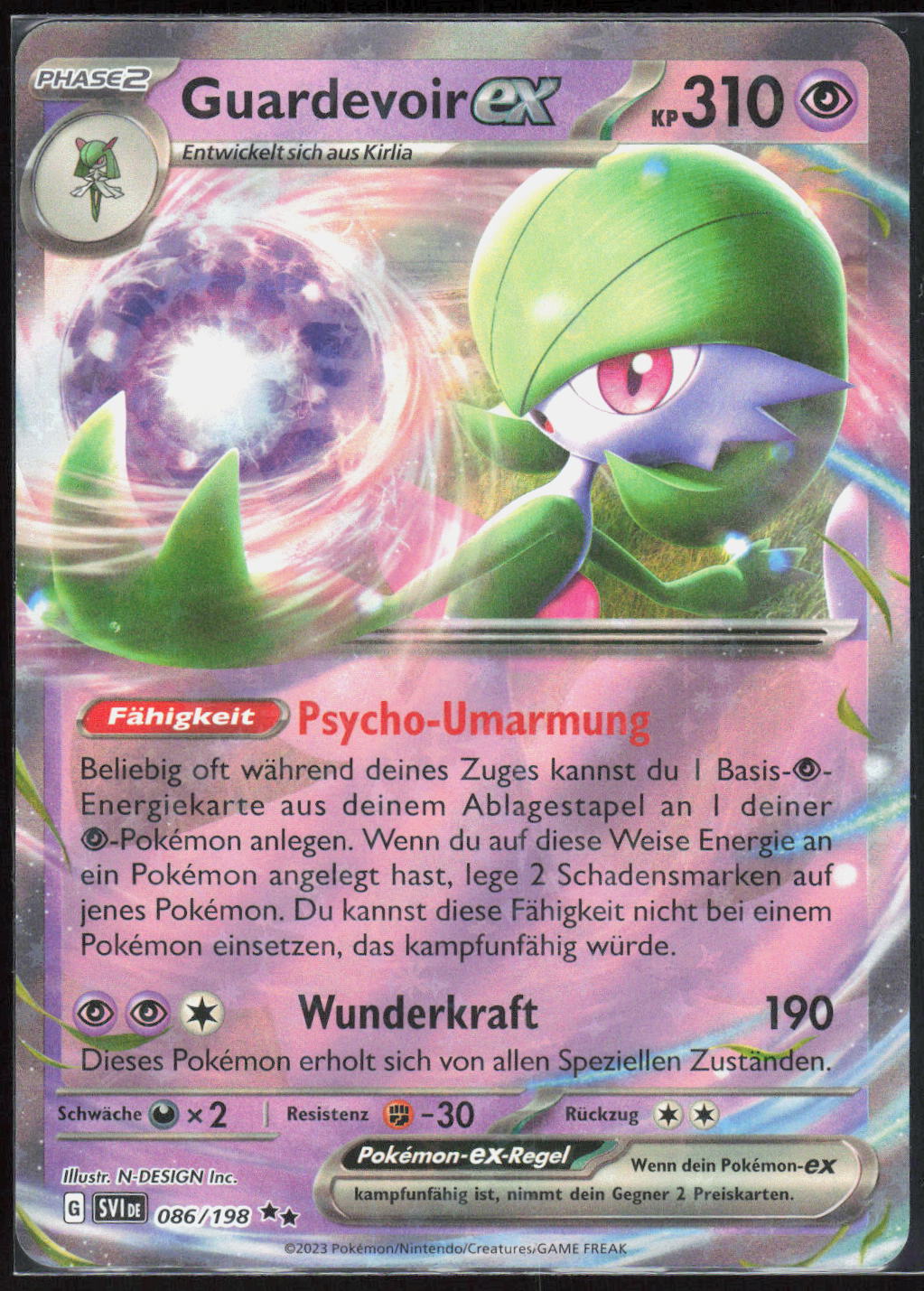 Pokemon TCG Guardevoir-ex Karmesin & Purpur 086 NM Doppelselten