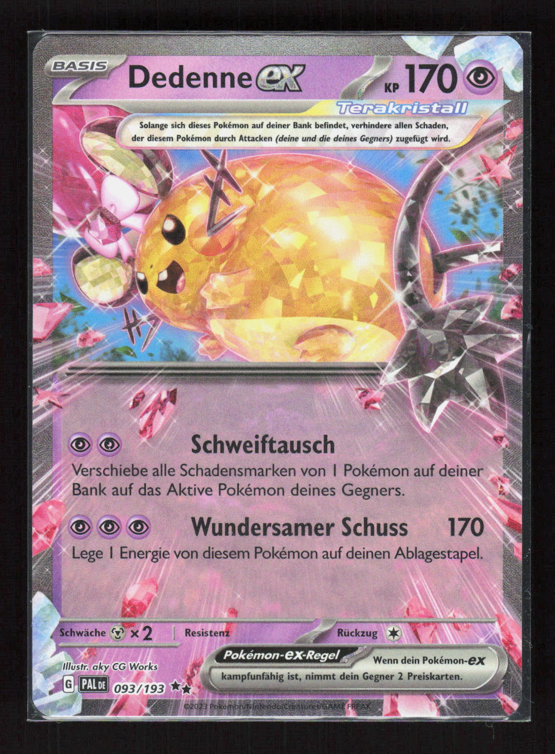 Pokémon Dedenne ex 093/193 – Entwicklungen in Paldea (DE) Double Rare Holo – Vorderseite