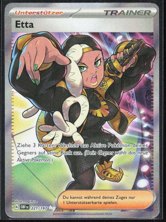 Pokemon TCG Etta Obsidian Flammen 221 NM Ultra Selten