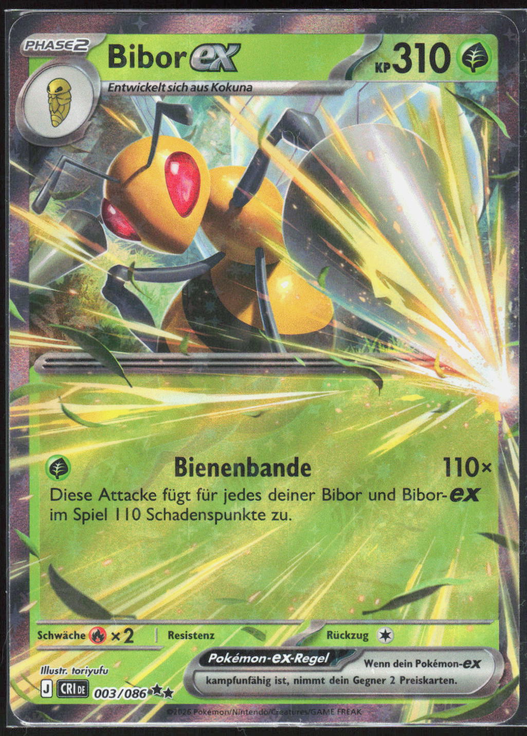 Pokemon Bibor-ex Wachsendes Chaos 003 NM Doppelselten Holo