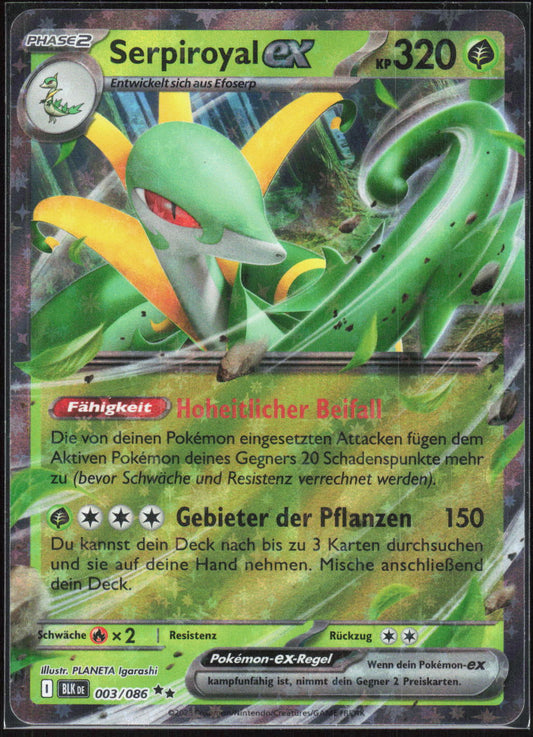 Pokemon Serpiroyal-ex Schwarze Blitze 003 NM Doppelselten