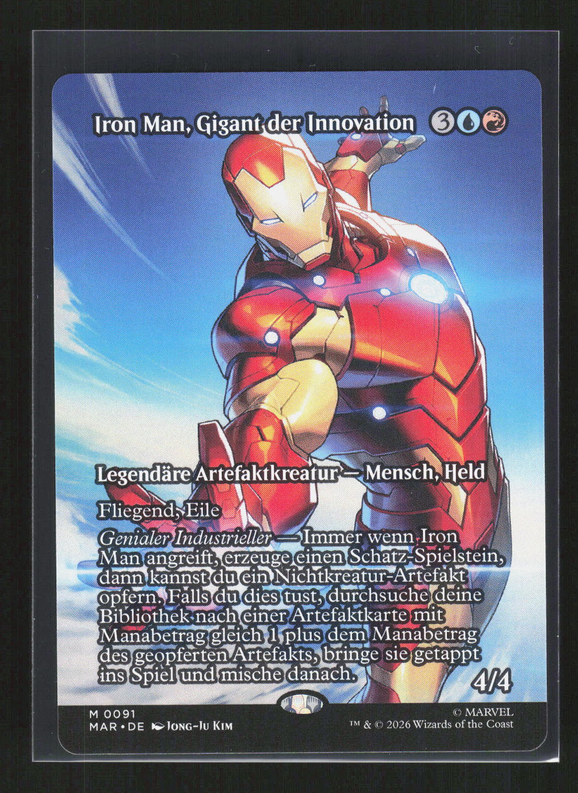 Magic: The Gathering Iron Man, Giant of Innovation 91 – Marvel Mythic Rare (M) – Vorderseite