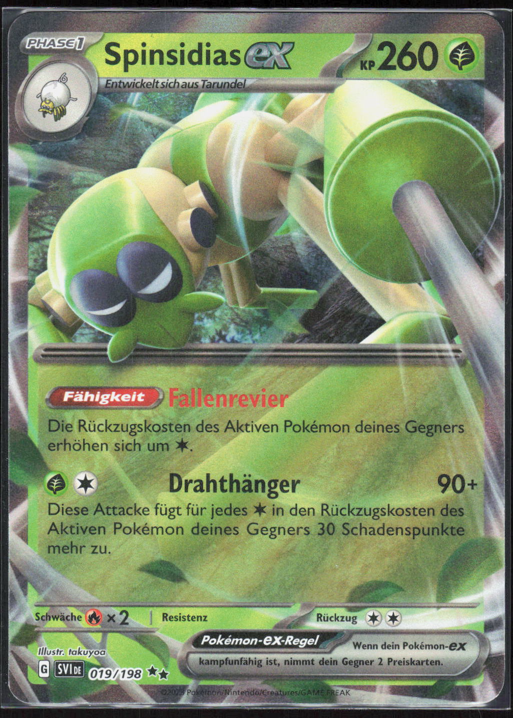 Pokemon TCG Spinsidias-ex Karmesin & Purpur 019 NM Doppelselten Holo