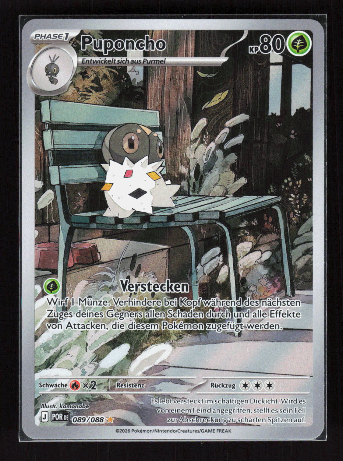 Pokémon Puponcho 089/088 – Perfekte Ordnung (DE) Illustration Rare Holo – Vorderseite