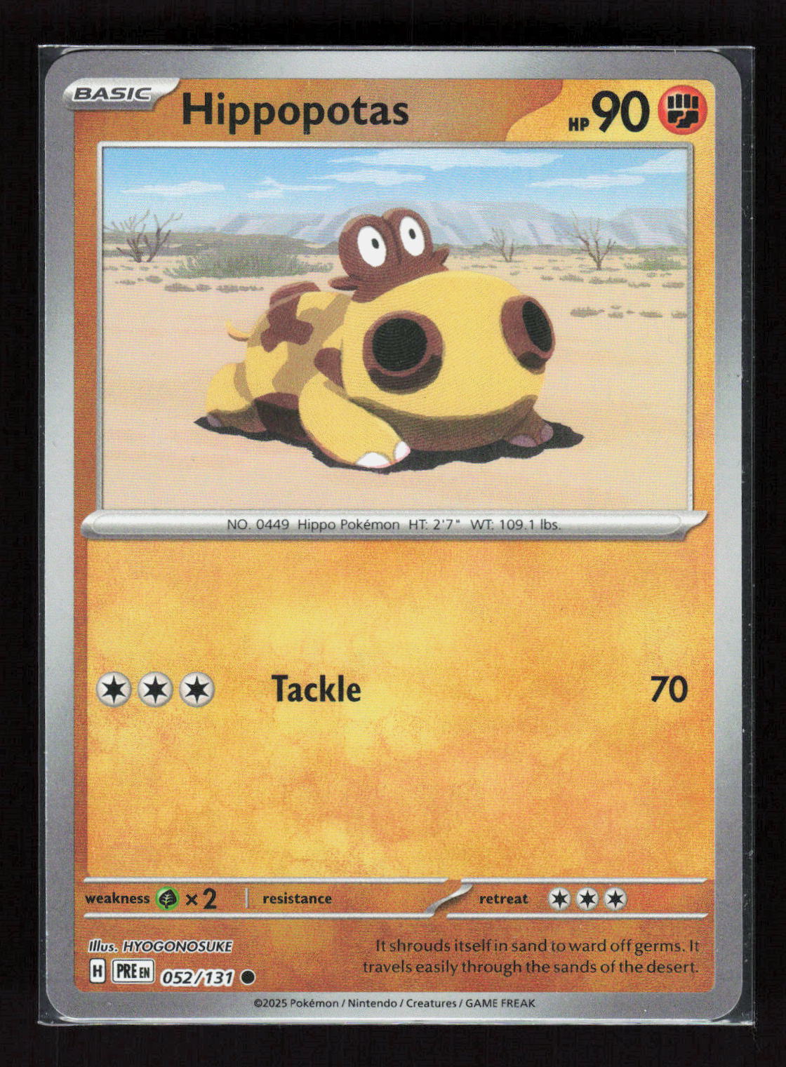 Pokémon Hippopotas 052/131 Prismatic Evolutions (EN) Common Master Ball Reverse – Vorderseite
