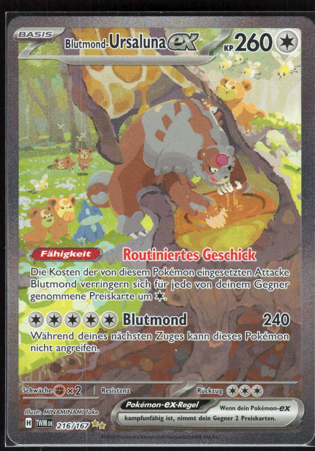 Pokemon TCG Blutmond-Ursaluna-ex Maskerade im Zwielicht 216 NM Illustration