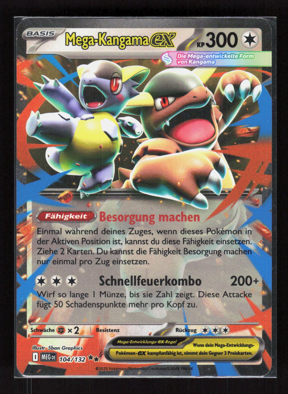 Pokémon Mega-Kangama ex 104/132 – Mega-Entwicklung (DE) Double Rare Holo – Vorderseite