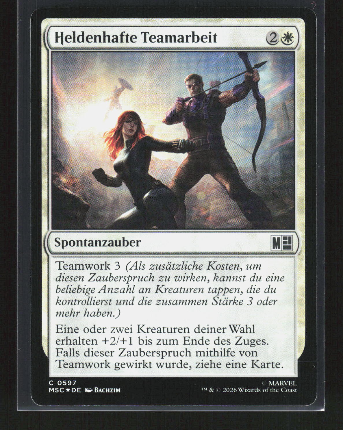 Magic: The Gathering Heldenhafte Teamarbeit 597 Marvel Super Heroes Commander Fo – Vorderseite