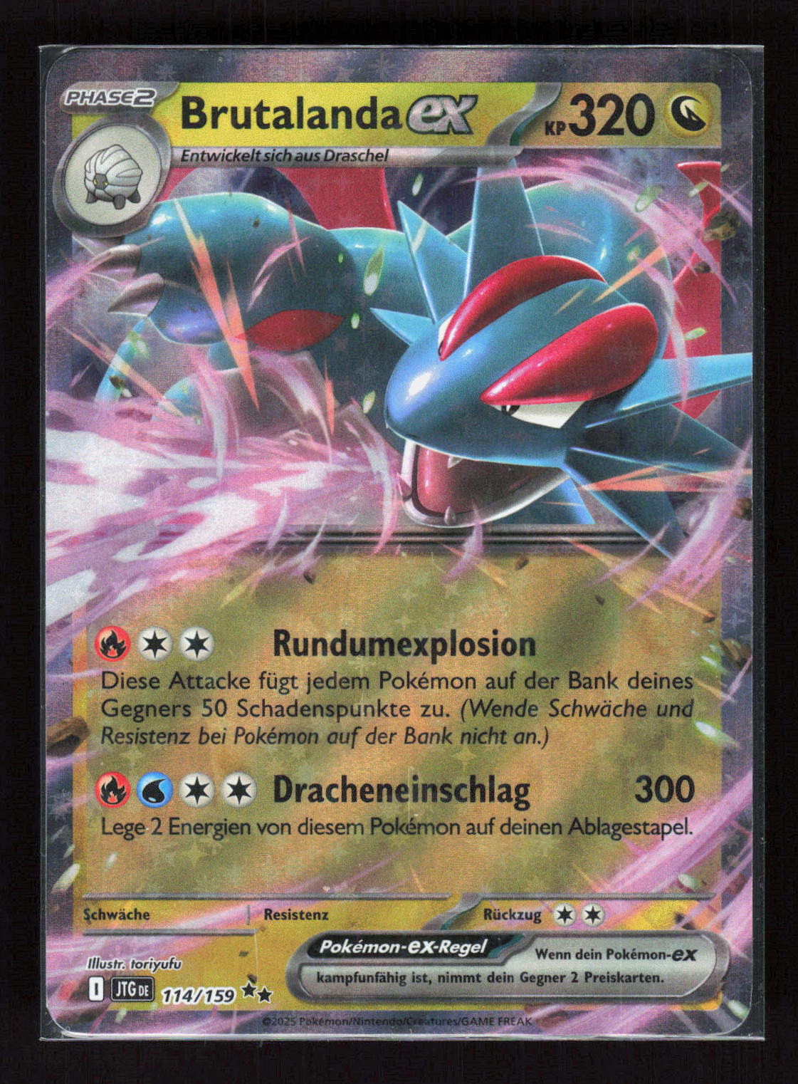 Pokémon Brutalanda ex 114/159 – Reisegefährten (DE) Double Rare Holo – Vorderseite