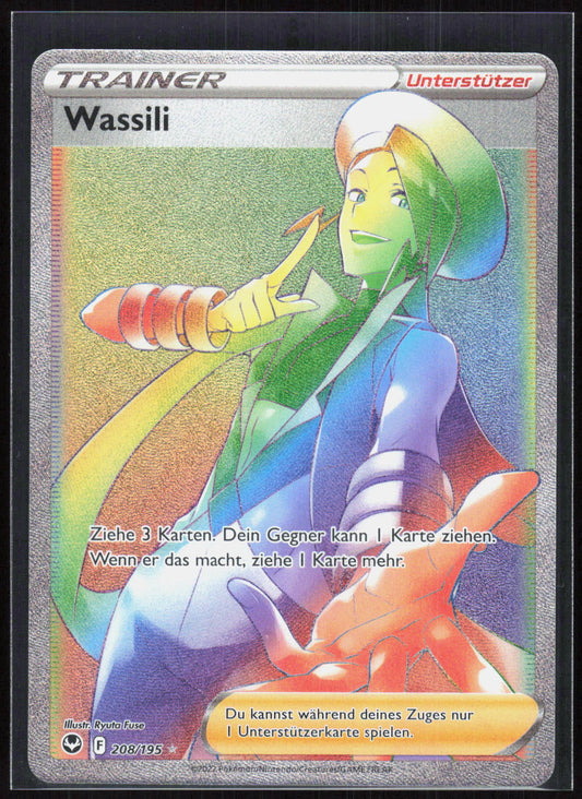 Pokemon TCG Wassili Silberne Sturmwinde 208 NM Versteckt Selten