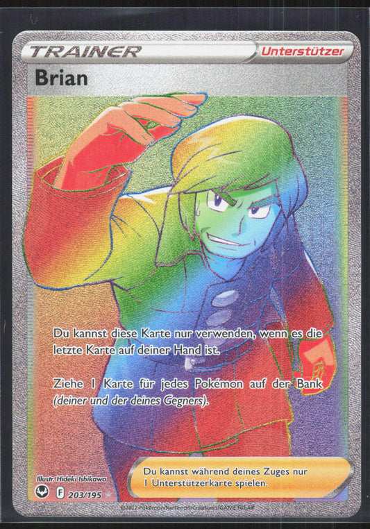 Brian Silberne Sturmwinde 203 NM Versteckt Selten Holo
