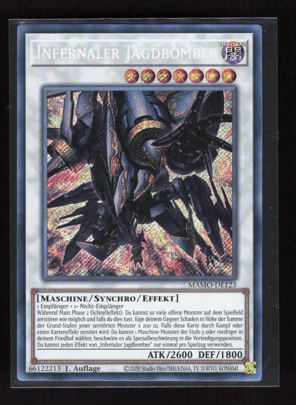 Yu-Gi-Oh! Infernaler Jagdbomber MAMO-DE123 – Magnificent Monsters Secret Rare – Vorderseite