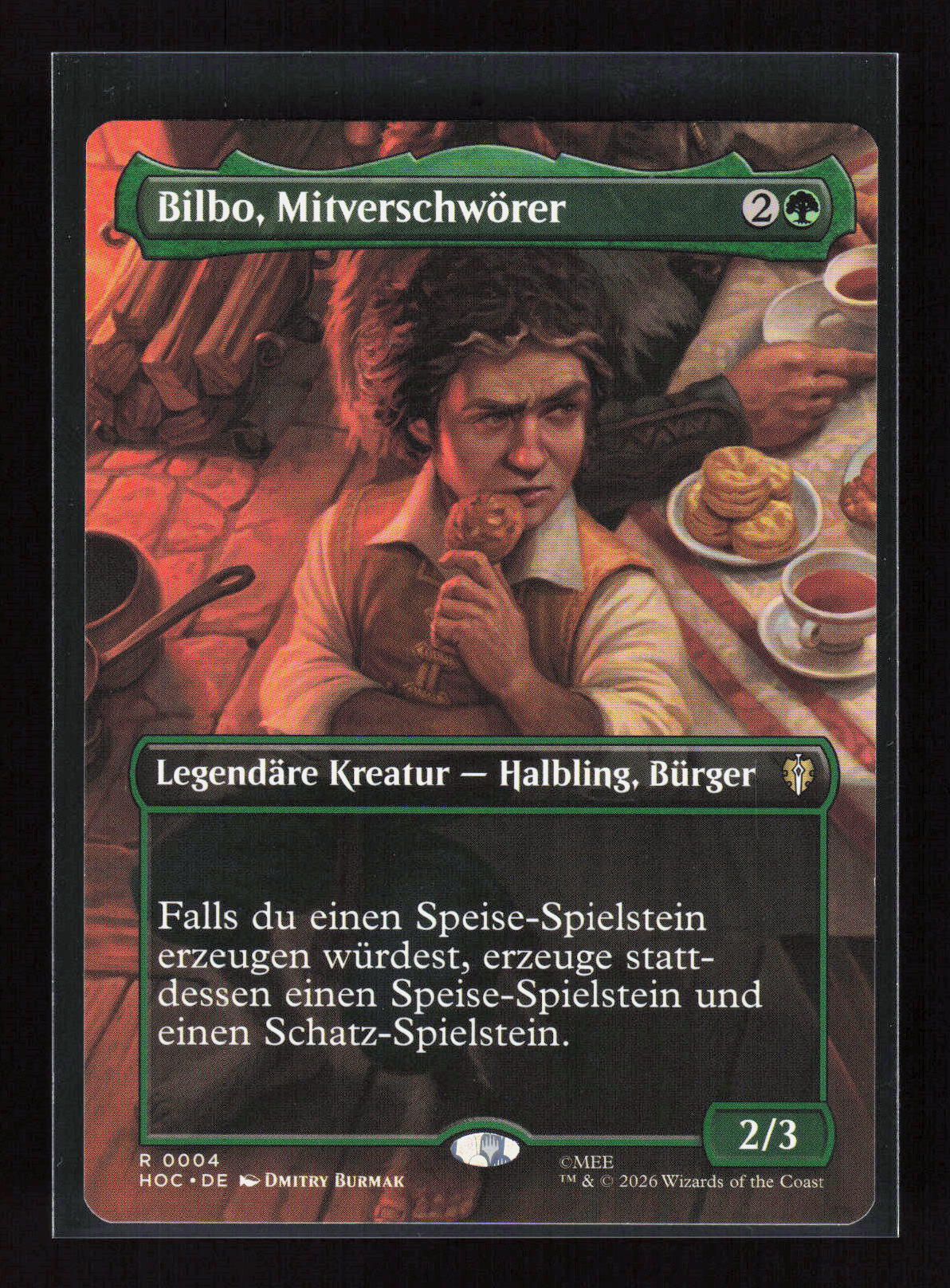 Magic: The Gathering Bilbo, Mitverschwörer 0004 – Der Hobbit Rare (R) Borderless – Vorderseite