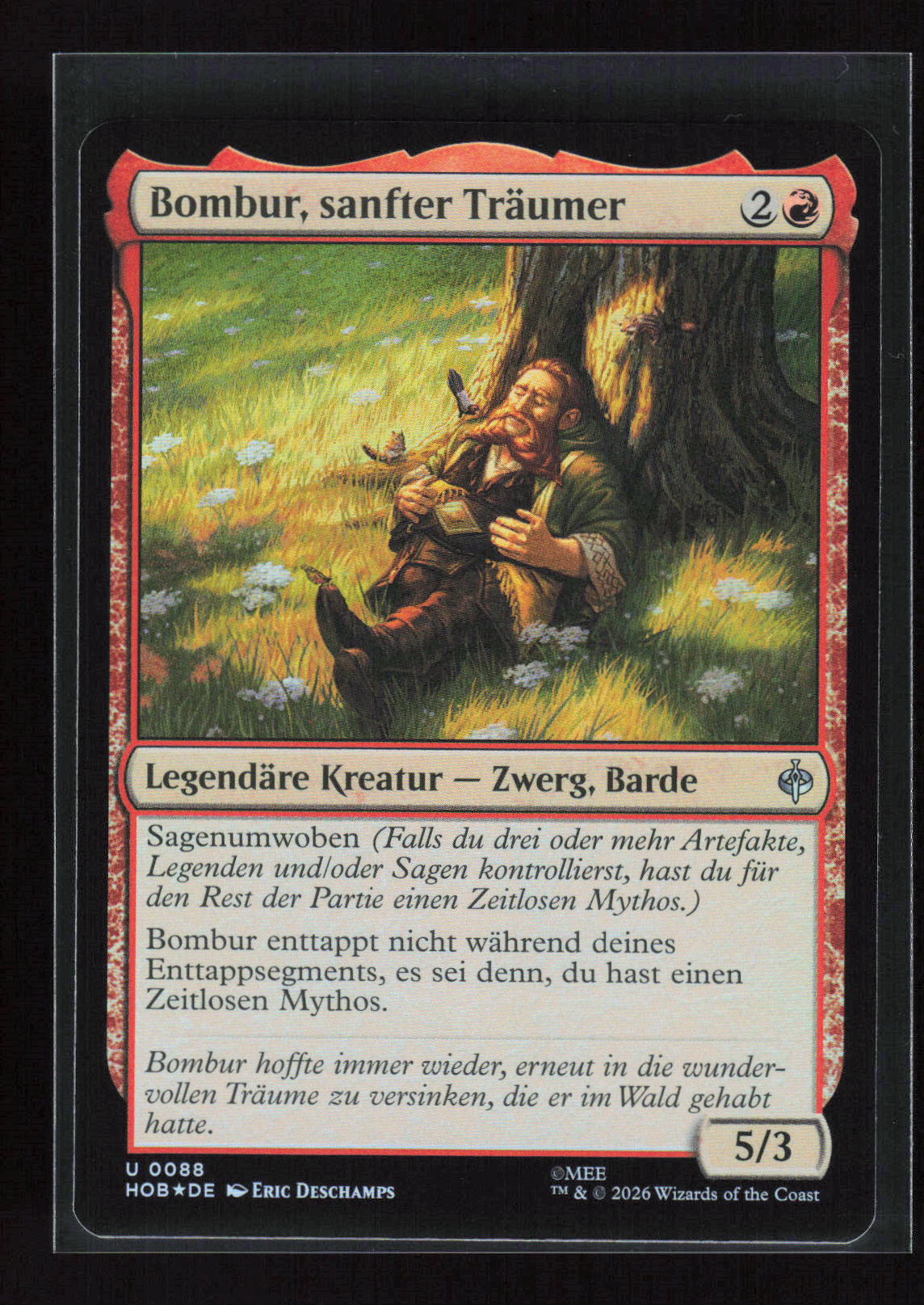 Magic: The Gathering Bombur, sanfter Träumer 0088 – Der Hobbit Uncommon (U) Foil – Vorderseite
