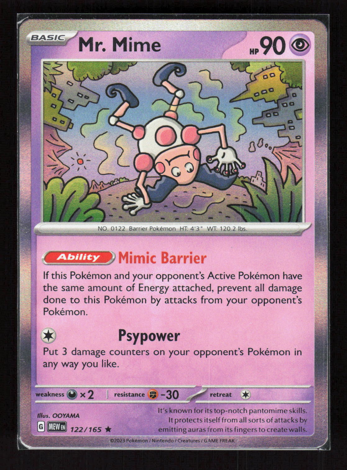 Pokémon Mr. Mime 122/165 – 151 (EN) Rare Holo – Vorderseite