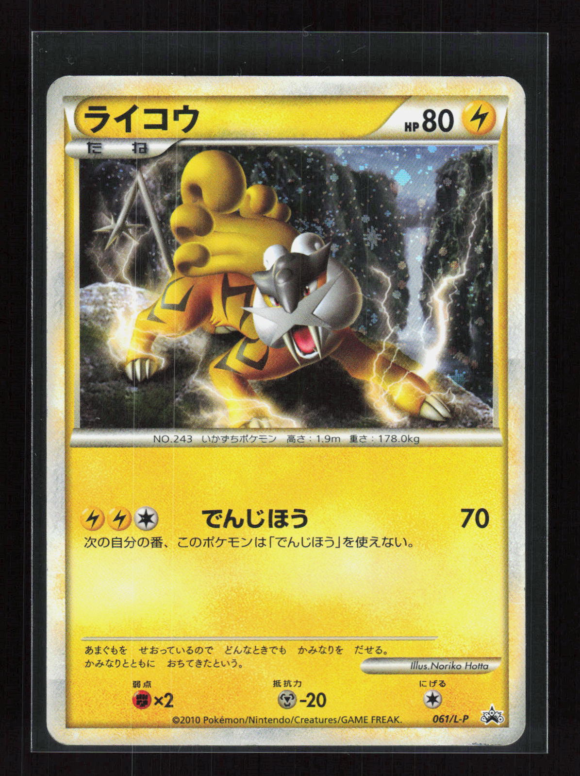 Pokémon Raikou 061/L-P – L-P Promotional cards (JP) Promo Holo PL – Vorderseite