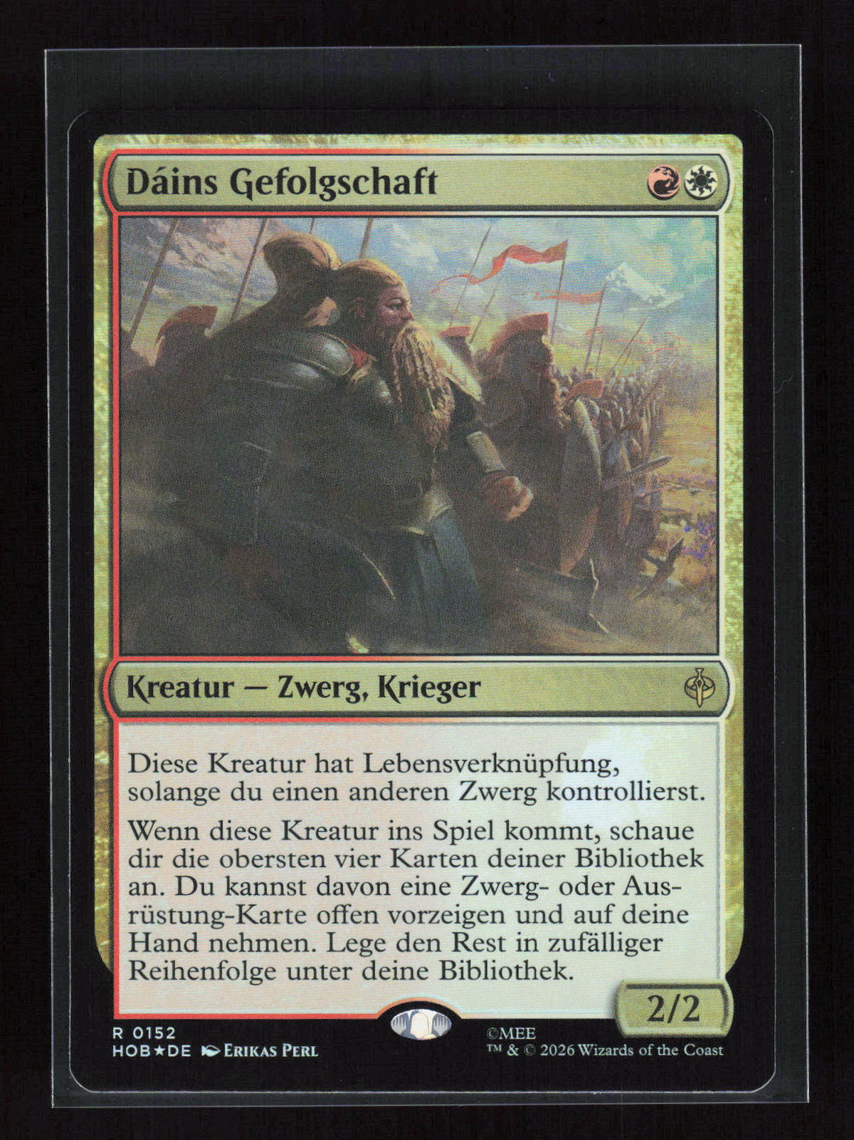 Magic: The Gathering Dáins Gefolgschaft 0152 – Der Hobbit (DE) Rare (R) Foil – Vorderseite