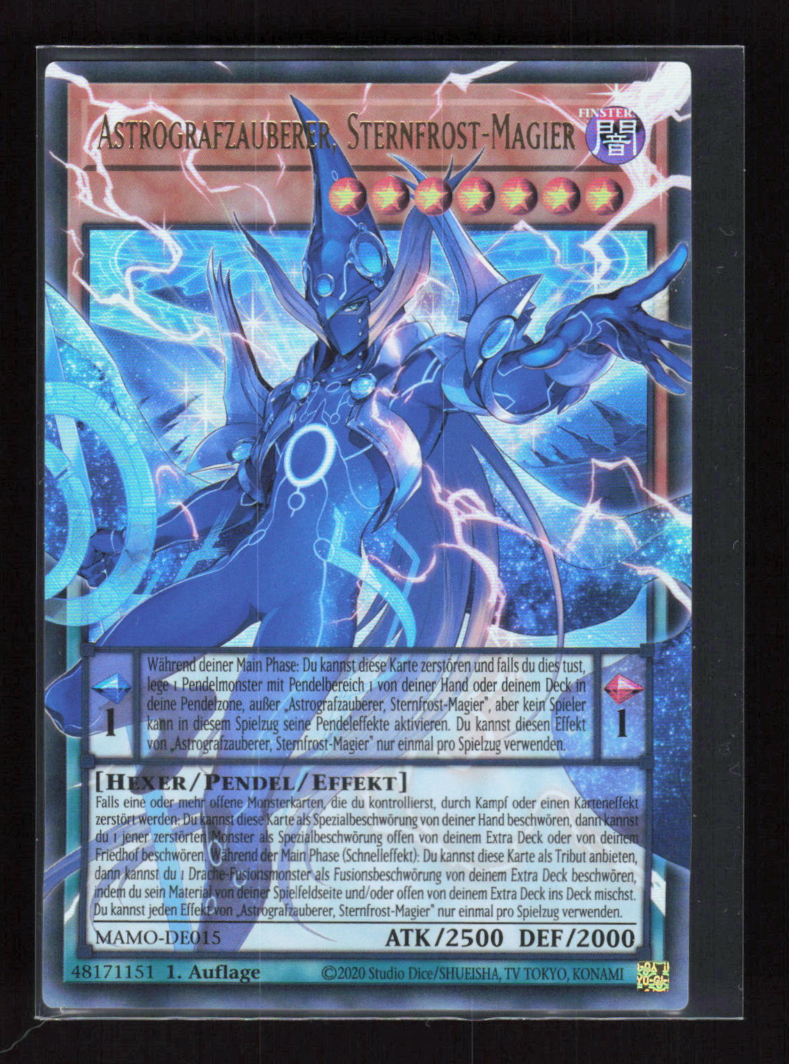 Yu-Gi-Oh! Astrografzauberer Sternfrost-Magier MAMO-DE015 Magnificent Overframe – Vorderseite