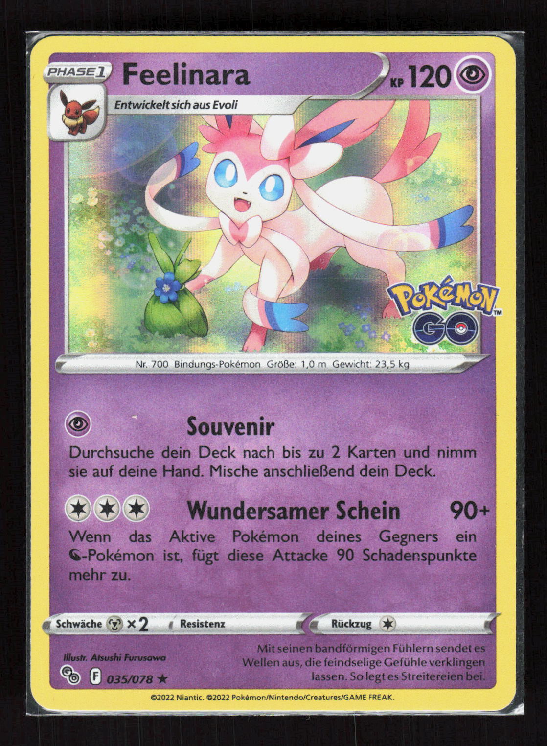 Pokémon Feelinara 035/078 – Pokémon GO (DE) Rare Holo – Vorderseite